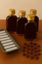 Hermia Juego de Botellas de Vidrio con Detalles en Oro y Molde para Hielo